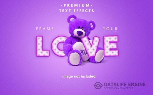 Editable love text effect psd