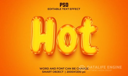 Hot 3d editable text effect premium psd with background