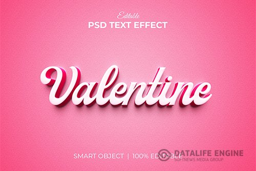 Valentine editable 3d text effect mockup premium psd