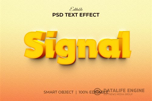 Signal editable 3d text effect mockup premium psd