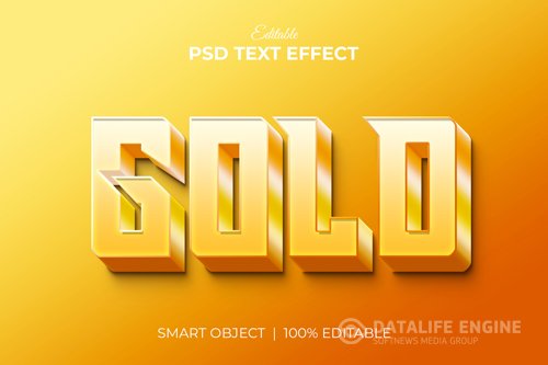 Gold luxury editable 3d text effect mockup premium psd