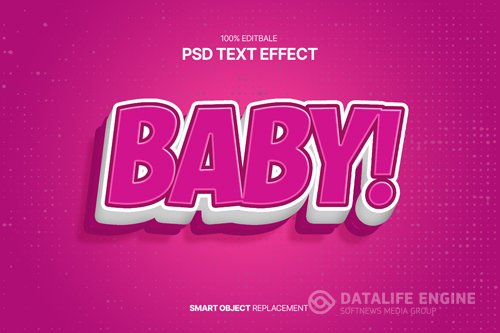 Editable text effect in modern trend style psd