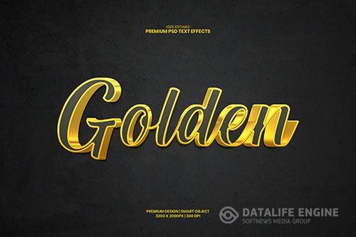 Golden 3d editable premium psd text effect