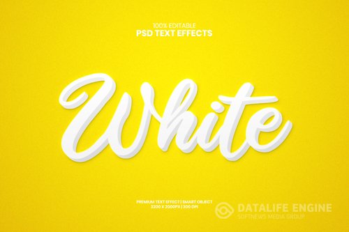 White 3d editable premium psd text effect psd