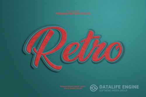 Retro 3d editable premium psd text effect