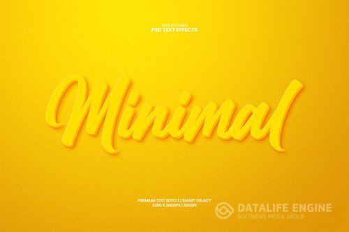 Minimal amp clean 3d editable premium psd text effect