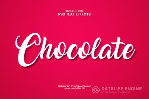 Chocolate 3d editable premium psd text effect