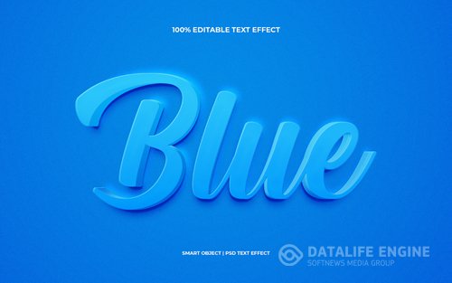 Blue minimal amp clean 3d editable premium psd text effect