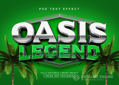 3d style oasis text effect psd