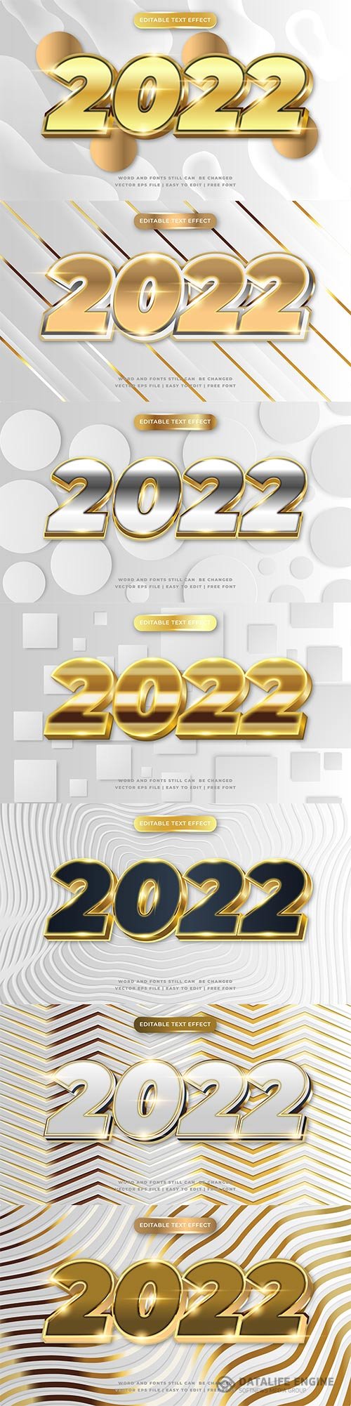 Editable text effect happy new year 2022 premium vector