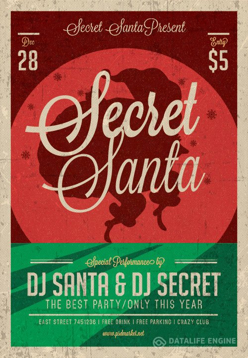 Secret santa night flyer psd