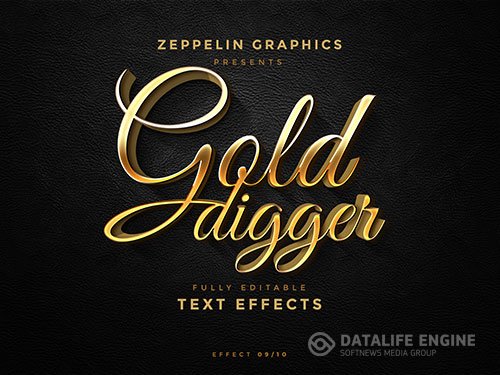 Calligraphic golden text effect style psd