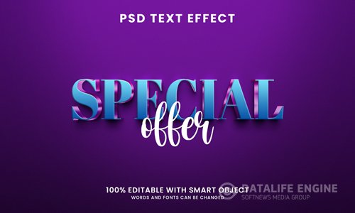 Special offer 3d text effect psd