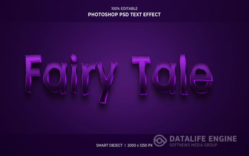 Fairy tale 3d editable psd text effect