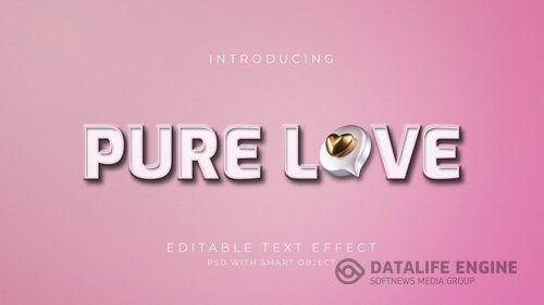 Pure love text effect psd