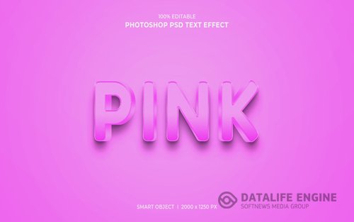 Pink 3d editable psd text effect