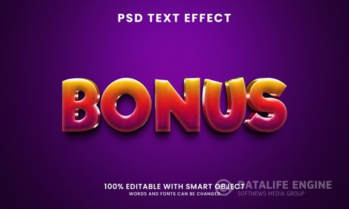 Bonus 3d text effect psd