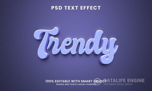 3d trendy text effect psd