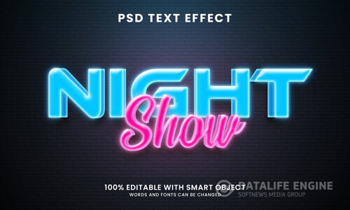 Neon text effect template