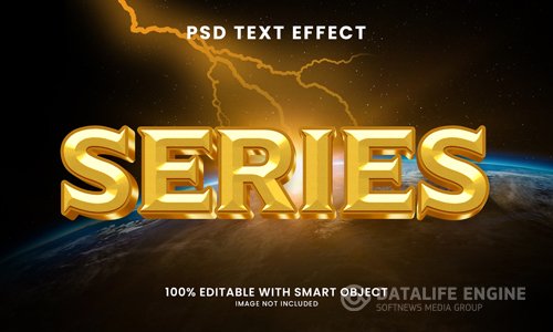 Series 3d text effect psd