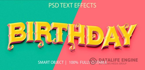 Birthday psd text effect psd