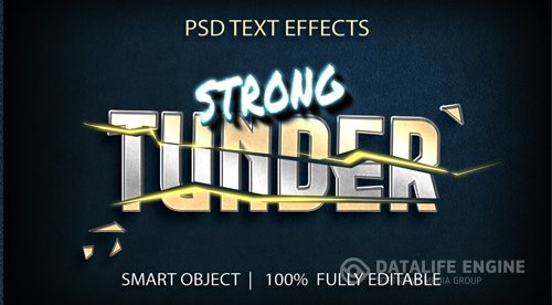 Strong tunder psd text effect psd