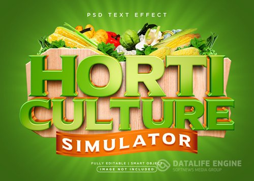 3d style horticulture text effect psd