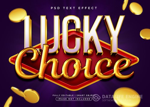 3d style choice text effect psd