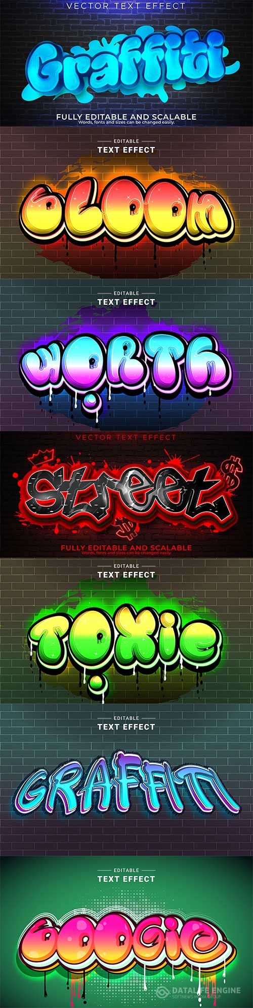 Graffiti street text effect vector