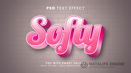 Softy editable text effect with romance and rose text style