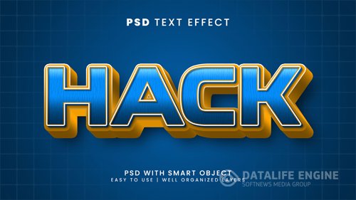 Hack 3d editable text effect with error and virus font style psd