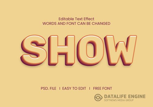 Show text effect psd