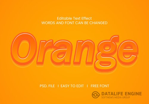 Orange text effect psd