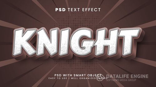 Knight kingdom war 3d editable text effect with epic and sword font style psd