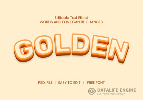 Golden text effect psd