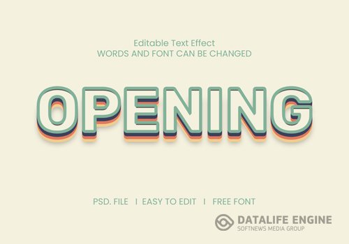 Opening text effect psd