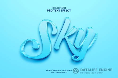 Sky editable premium psd text effect maker