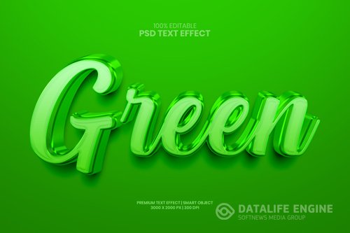 Green editable premium psd text effect maker