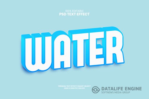 Watter editable 3d psd premium text effect