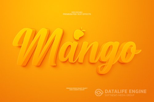 Mango editable 3d psd premium text effect