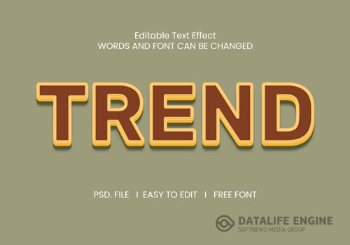 Trand text effect simple psd