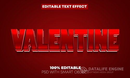 Valentine text effect psd