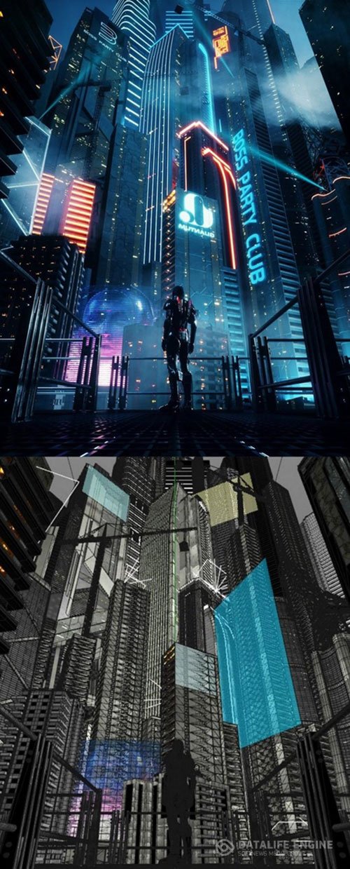 3D Models C4D OCTANE RENDER CYBERPUNK CITY BATMAN GOTHAM CITY CBD SKYSCRAPERS 3D MODEL