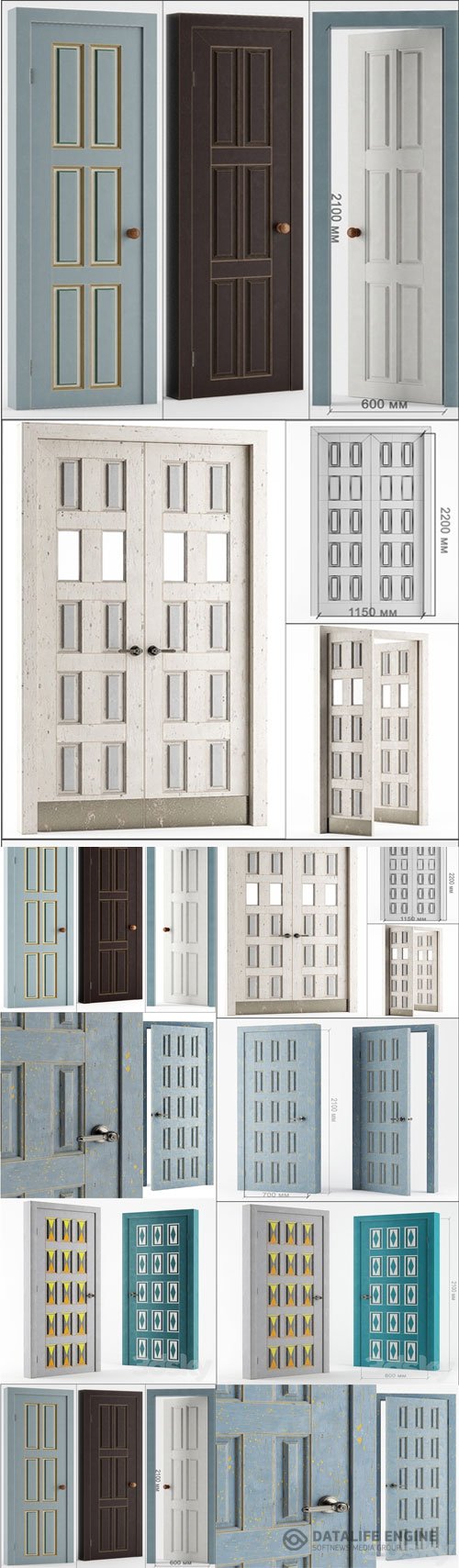 3D Models RESTAURANT CHOCOLATE DOOR SET SET DOORS CHOCOLATE