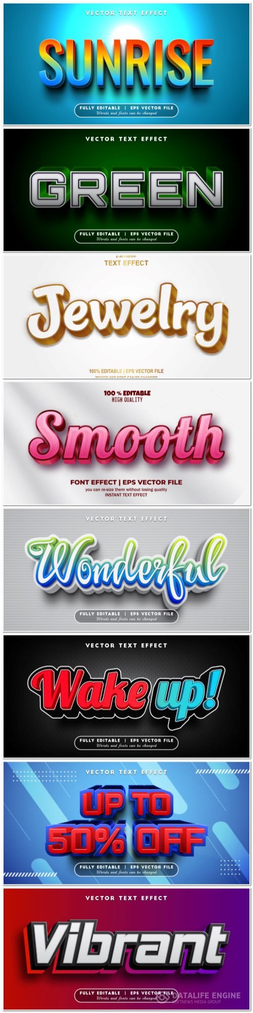 3d editable text style effect vector vol 936