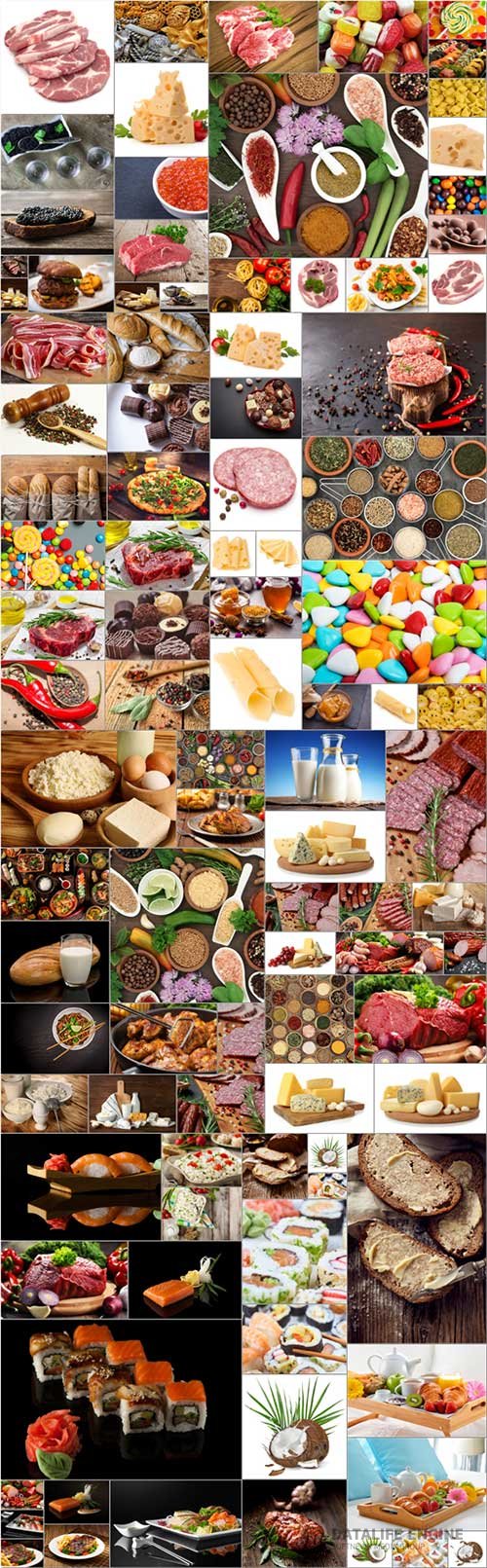 Food, meat, vegetables, fruits, fish, stock photo bundle vol 7