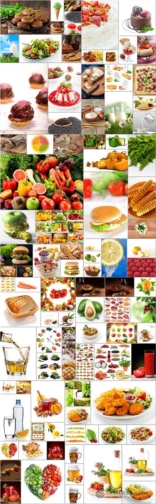 Food, meat, vegetables, fruits, fish, stock photo bundle vol 8