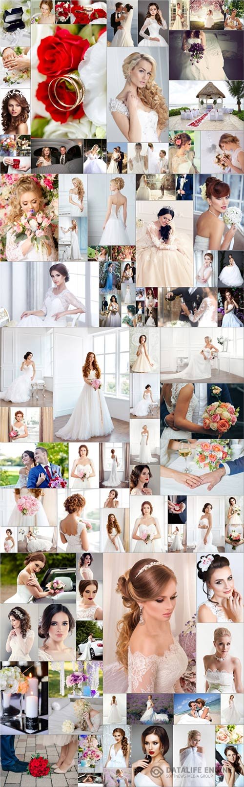 Bundle beautiful bride and groom, wedding stock photo vol 14