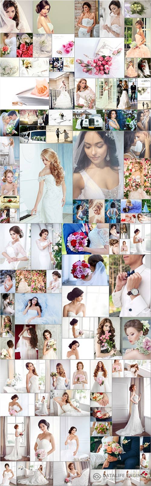 Bundle beautiful bride and groom, wedding stock photo vol 11