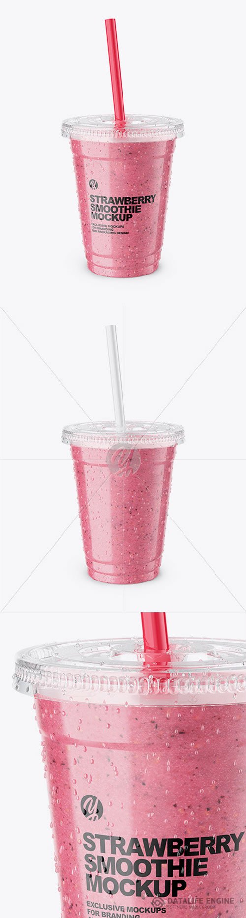 Strawberry Smoothie Cup with Straw 72712